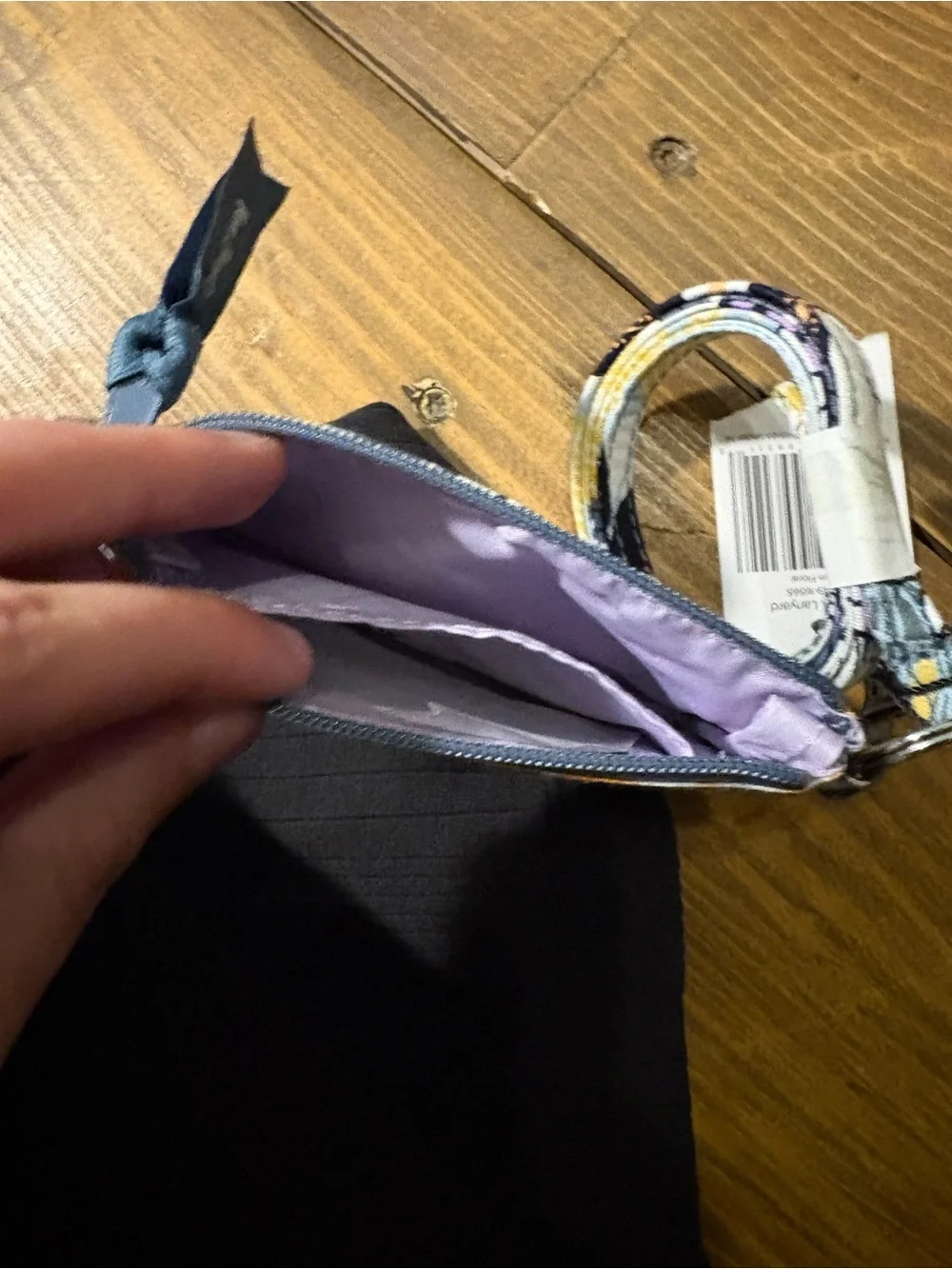 Vera Bradley Lavender Floral ID Holder with Wristlet Key Ring